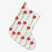 Grande Chaussette De Noël Réservoir de Noël, Poinsettia (Devant (Accrochage))