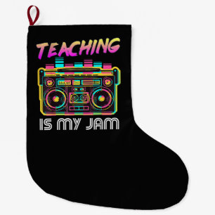 Grande Chaussette De Noël Retour à l'école Rétro Enseigner est mon truc 80s