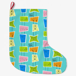 Grande Chaussette De Noël Rétro bas atomique de Noël de kitsch