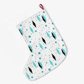 Grande Chaussette De Noël Rétro bas de Noël de diamants de turquoise (Dos (Accrochage))