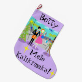 Grande Chaussette De Noël Rétro Hawaiian Christmas Stocke (Devant (Accrochage))