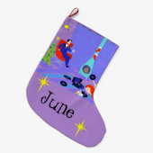 Grande Chaussette De Noël Rétro maison pour le bas de Noël de vacances (Devant (Accrochage))