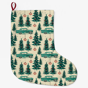 Grande Chaussette De Noël Rétro Moteur Noël Mantel Souvenir