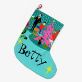 Grande Chaussette De Noël Rétro règlage le bas d'arbre de Noël (Devant (Accrochage))