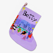 Grande Chaussette De Noël Rétro Tropical Christmas Party Stocker (Devant (Accrochage))