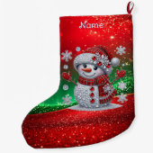 Grande Chaussette De Noël Rhinestones Snowman Holiday Stocking (Dos)