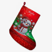 Grande Chaussette De Noël Rhinestones Snowman Holiday Stocking (Devant (Accrochage))