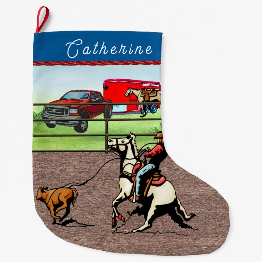 Grande Chaussette De Noël Ropage de vachette occidentale (Devant)