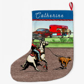 Grande Chaussette De Noël Ropage de vachette occidentale (Dos)