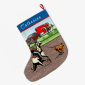 Grande Chaussette De Noël Ropage de vachette occidentale (Dos (Accrochage))