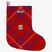 Grande Chaussette De Noël Rose de clan Tartan (Devant)