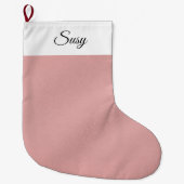 Grande Chaussette De Noël Rose Doré  (Devant)