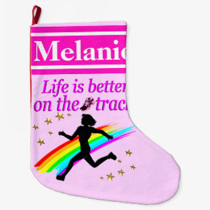 GRANDE CHAUSSETTE DE NOËL ROSE PERSONNALISÉE COURONNE NOËL STOCKAGE