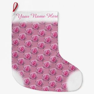 Grande Chaussette De Noël Rose Rose Stocking Rose Noël Stocking Custom