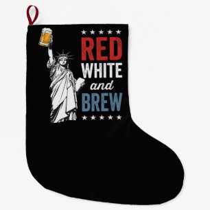 Grande Chaussette De Noël Rouge Blanc et Bière 250e Anniversaire