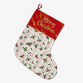 Grande Chaussette De Noël Rouge Et Or (Devant (Accrochage))