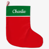 Grande Chaussette De Noël Rouge et Vert Festif Personnalisé (Devant)