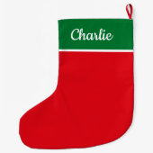 Grande Chaussette De Noël Rouge et Vert Festif Personnalisé (Dos)