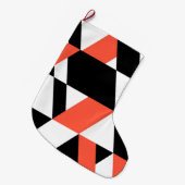 Grande Chaussette De Noël Rouge-noir, moderne, tendance, conception géométri (Devant (Accrochage))