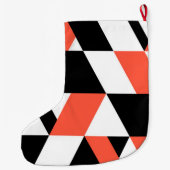 Grande Chaussette De Noël Rouge-noir, moderne, tendance, conception géométri (Dos)