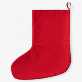 Grande Chaussette De Noël Rouge, rayures blanches et ton nom (Dos)
