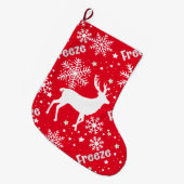 Grande Chaussette De Noël Rouge renne (Devant (Accrochage))