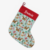 Grande Chaussette De Noël Rough Collie Stockage de Noël (Devant (Accrochage))