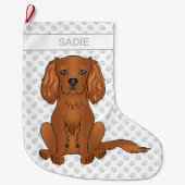 Grande Chaussette De Noël Ruby Cavalier King Charles Spaniel & Nom (Devant)