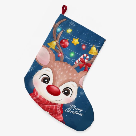 Grande Chaussette De Noël Rudolph (Devant (Accrochage))
