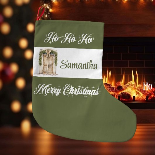 Grande Chaussette De Noël Rustic earthy Scandinavian personalized christmas