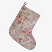 Grande Chaussette De Noël Rustique rougissent la typographie florale de (Devant (Accrochage))