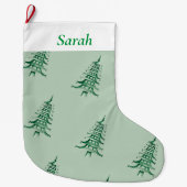 Grande Chaussette De Noël Sage vertNoël Pagode Arbre motif (Devant)