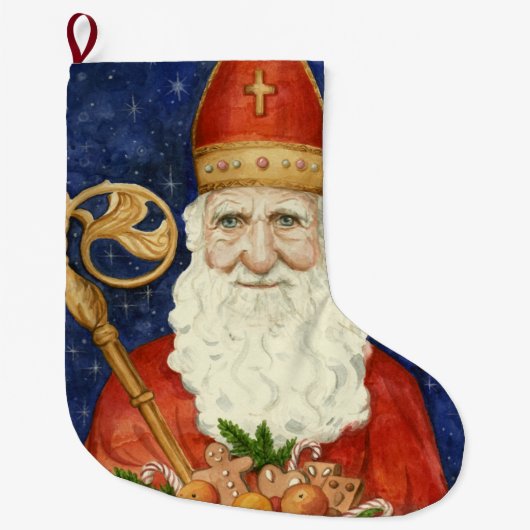 Grande Chaussette De Noël Saint Nicolas (Devant)