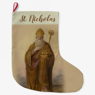 Grande Chaussette De Noël Saint-Nicolas d'évêque de Myra