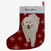 Grande Chaussette De Noël Samoyeux Noël Stocker 2 côtés PERSONNALISER (Dos)