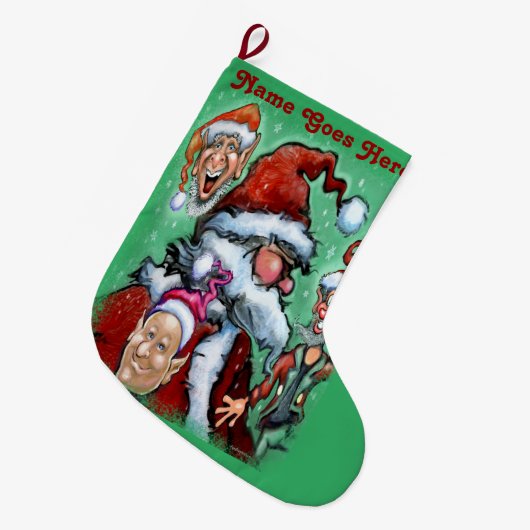 Grande Chaussette De Noël Santa Claus (Devant (Accrochage))