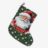 Grande Chaussette De Noël Santa Claus classique Noël Stocker Nom personnalis (Devant (Accrochage))