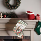 Grande Chaussette De Noël Santa Clause Avec Cheval Noël