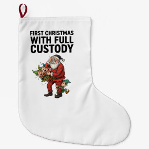 Grande Chaussette De Noël Santa garde complète des elfes de vacances drôle d