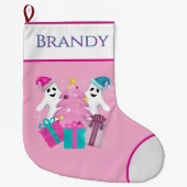 Grande Chaussette De Noël Santa Hat Ghosts Christmas Tree spooky  (Devant)