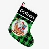 Grande Chaussette De Noël Santa’s Sleigh With Gifts Christmas Stocking (Devant (Accrochage))