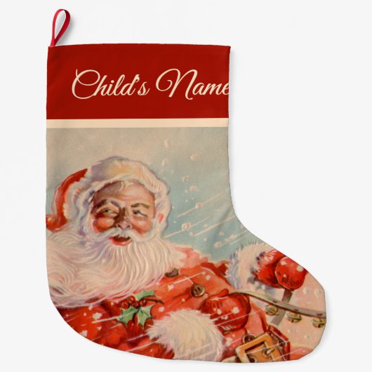 Grande Chaussette De Noël Santas (Devant)