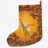 Grande Chaussette De Noël Saxophone avec des idées fortes (Dos)