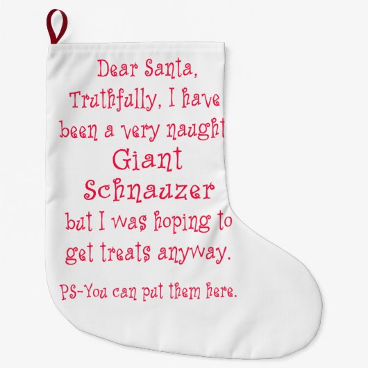 Grande Chaussette De Noël Schnauzer géant vilain (Devant)