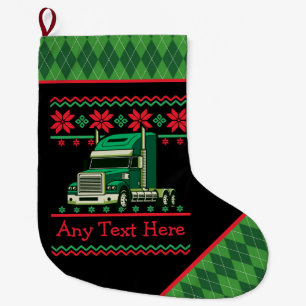Grande Chaussette De Noël Semi-conducteur de camionnage personnalisé Noël 