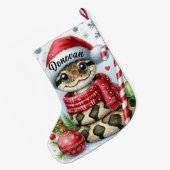 Grande Chaussette De Noël Serpent de Noël personnalisé (Dos (Accrochage))
