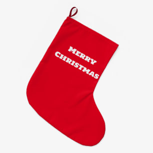 Grande Chaussette De Noël Simple minimaliste élégant Noël Chri
