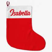 Grande Chaussette De Noël Simple moderne Joyeux Noël Rouge et blanc scripteu (Devant)