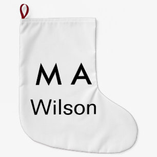 Grande Chaussette De Noël Simple monogramme ajoutez votre lettre de nom homm
