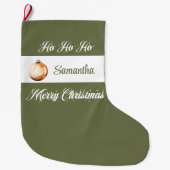 Grande Chaussette De Noël Simple Scandinavian neutral personalized christmas (Devant)